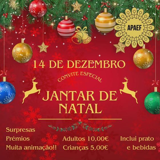 Cartaz do Jantar de Natal da APAEF